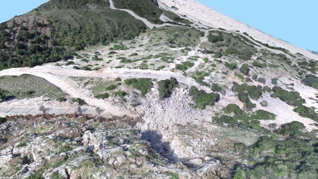 Rockfall on Myrtos beach - Terrain 3D Model