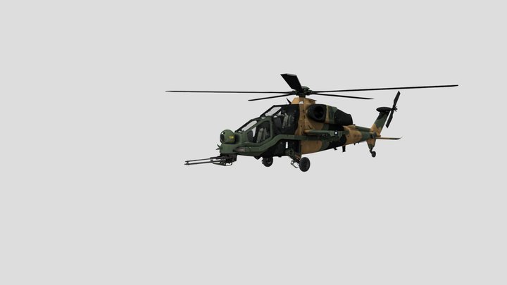 T129 - Taarruz ve Taktik Keşif Helikopteri 3D Model