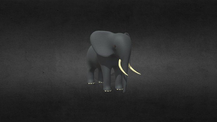 LowPoly Elephant 3D Model