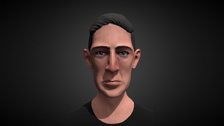 Stylized H.P. Lovecraft Bust 3D Model