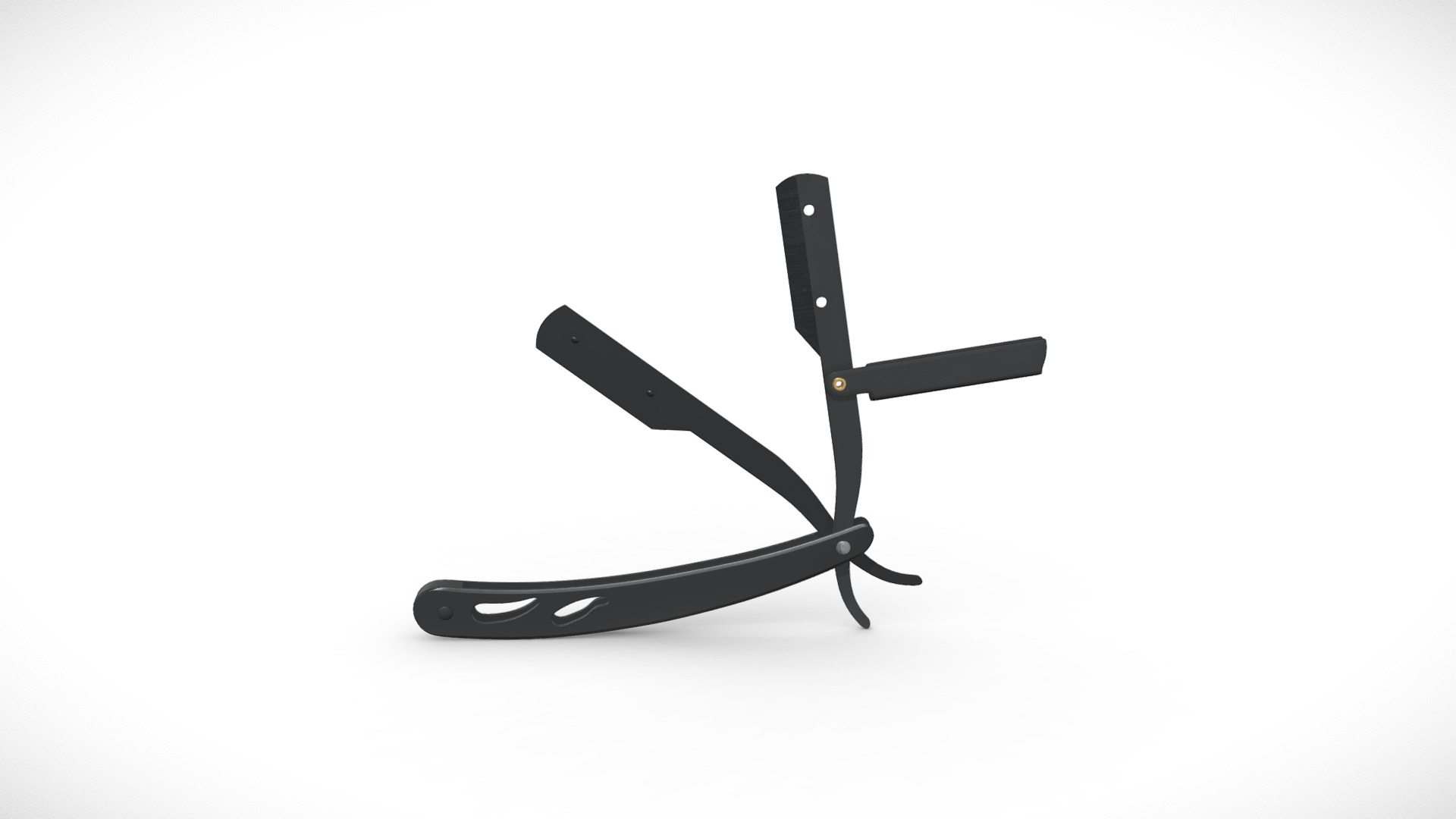 3D model Metal Straight Razor - This is a 3D model of the Metal Straight Razor. The 3D model is about a black and silver knife.