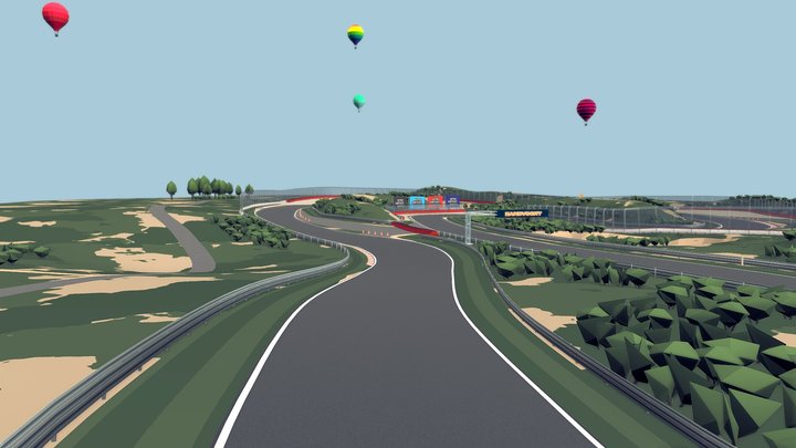 Cartoon Race Track Zandvoort 3D Model