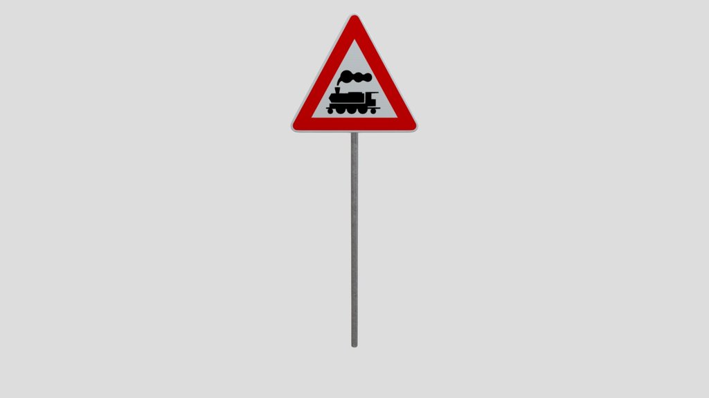 Danger Road Sign Train Ahead
