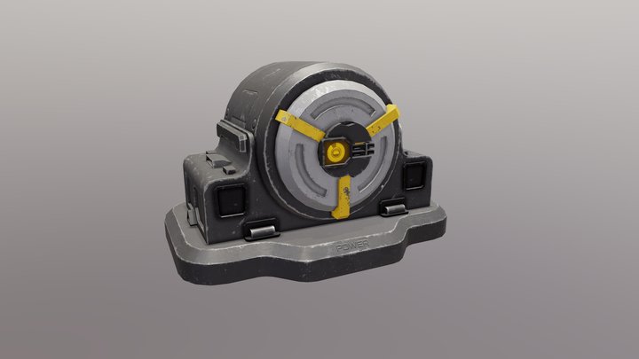 Simple Sci-fi power battery 3D Model