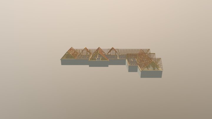 Flat Block A Trusses 3D Model