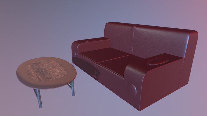Sofa and Table 3D Model