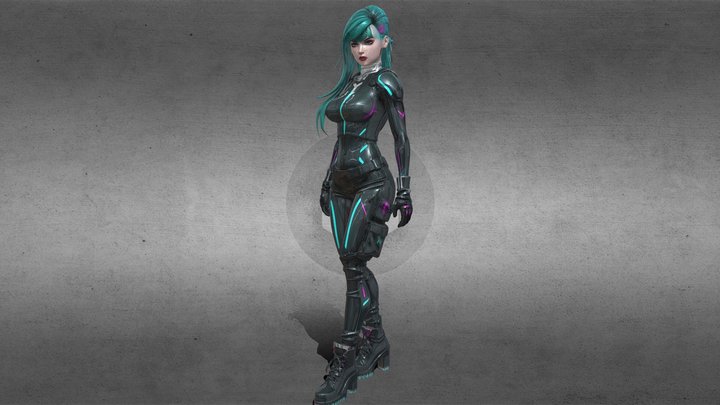 cyberpunk corporate exile NPC, female,