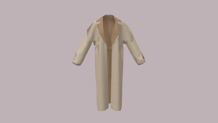 Women Trench Coat 3D Model