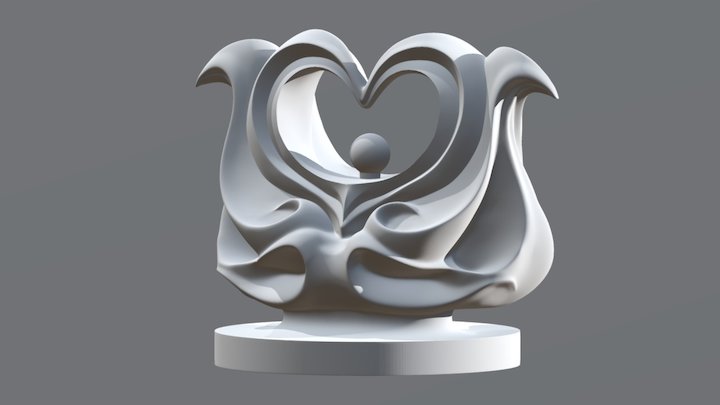 Heart Statue 3D Model