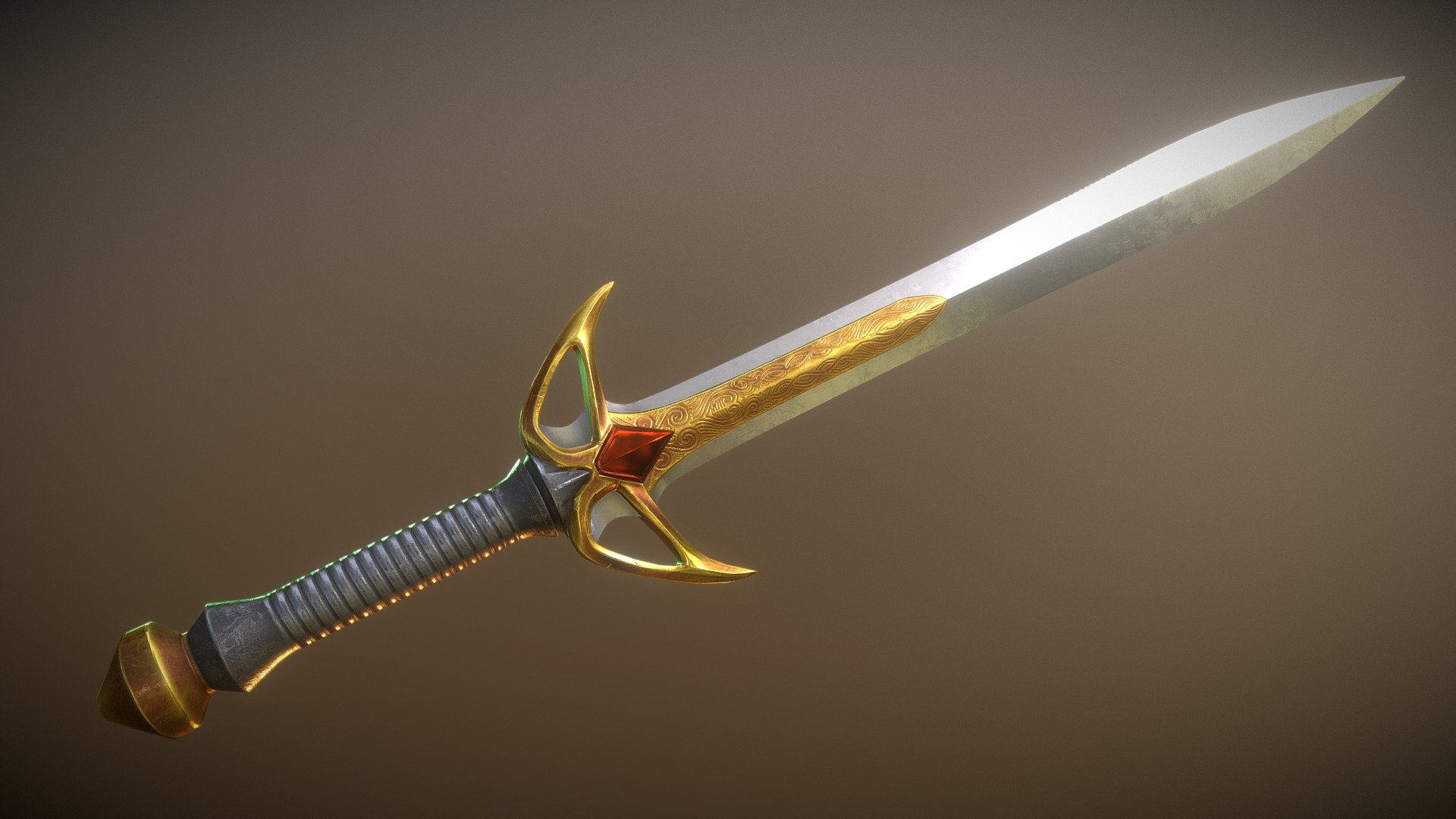 Sorcerer's Blade - Gold - One Handed Sword - 3D model by vegu (@iamvegu ...