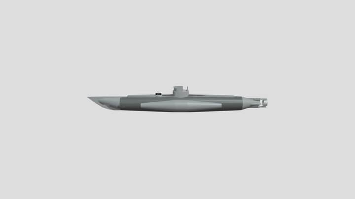 Low Poly Submarine 3D Model