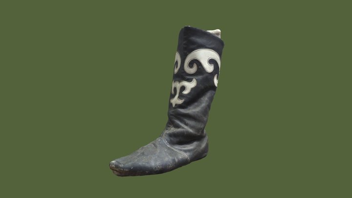 A boot with Bashkir ornament 3D Model
