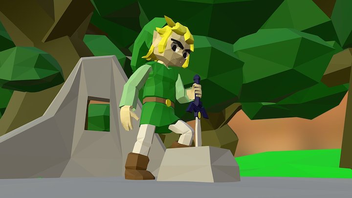 Link in Lost Woods 3D Model