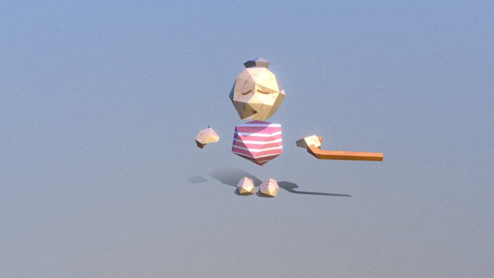 IMPACT — Grandma  — Low poly character (baked) 3D Model