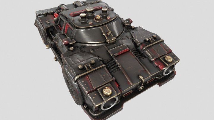 X_SC0RN_Steampunk-Car