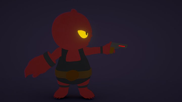 Hellboy LowPoly Demon 3D Model