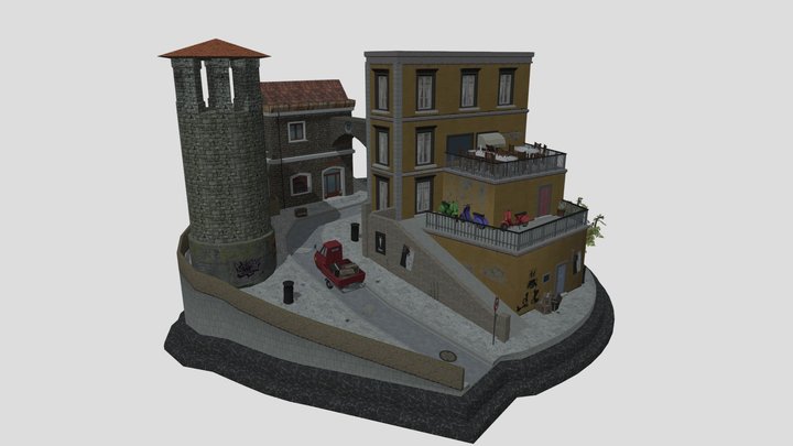 1DAE10 - Final Exam Assisi Cityscene 3D Model