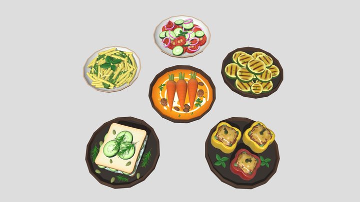 Stylized food 2 3D Model