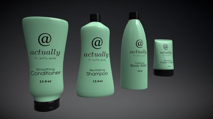 Actually Shampoo Bottles (V2) 3D Model