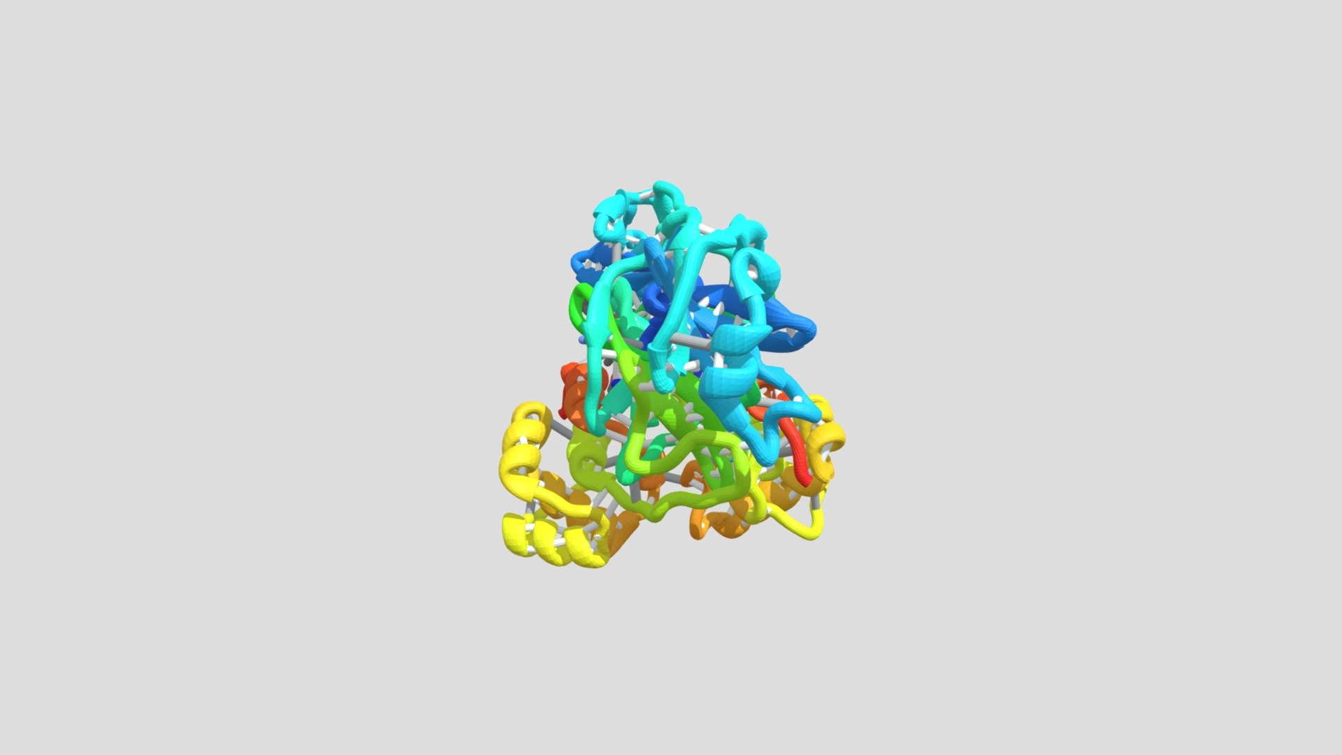 PDB-6LU7-ribbon-rainbow