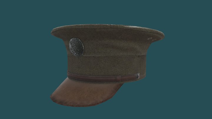 WW1 USA Visor Cap 3D Model