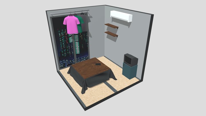 Isometric room 3D Model
