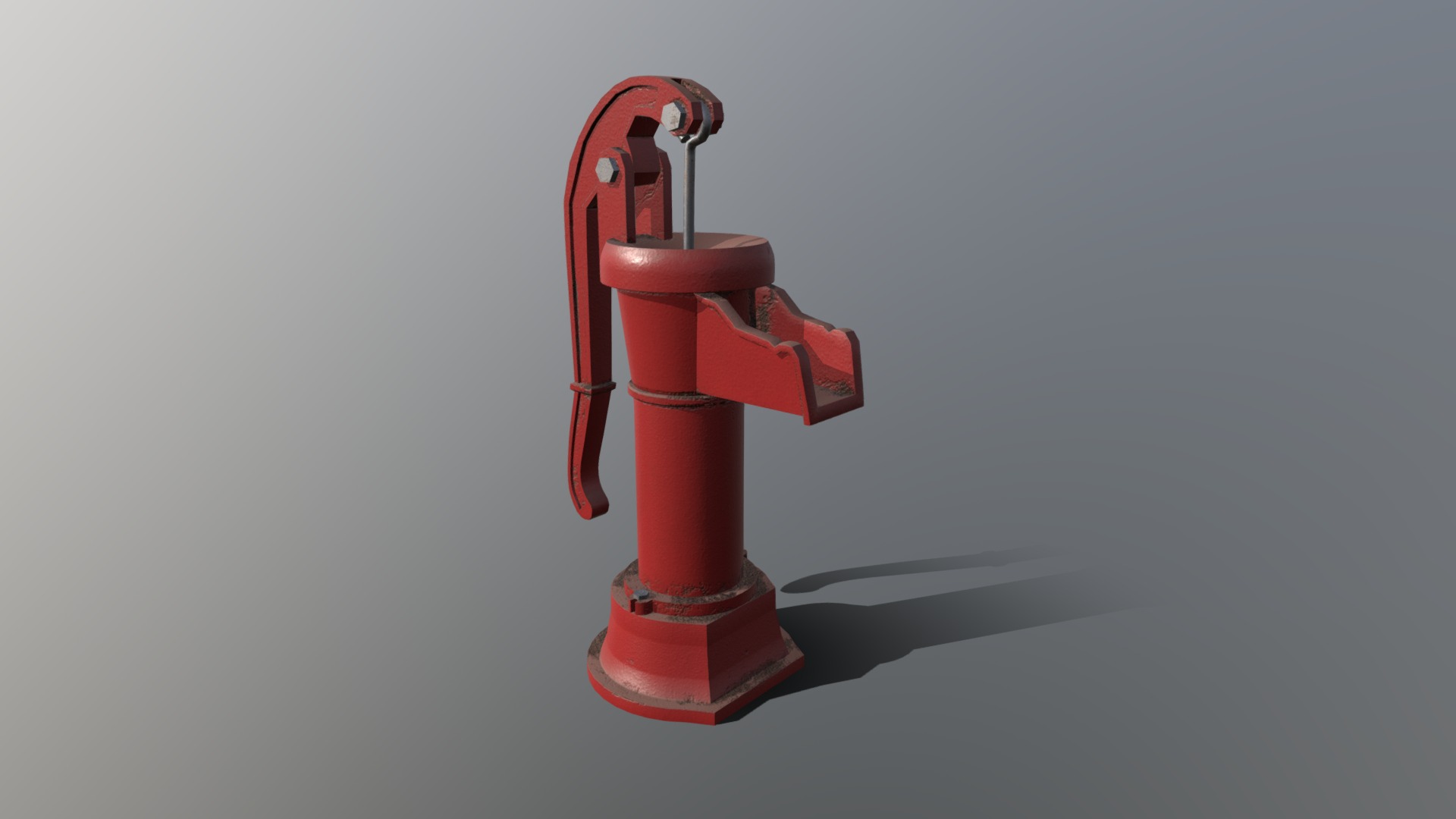3D model Pitcher Pump - This is a 3D model of the Pitcher Pump. The 3D model is about a red and white metal object.