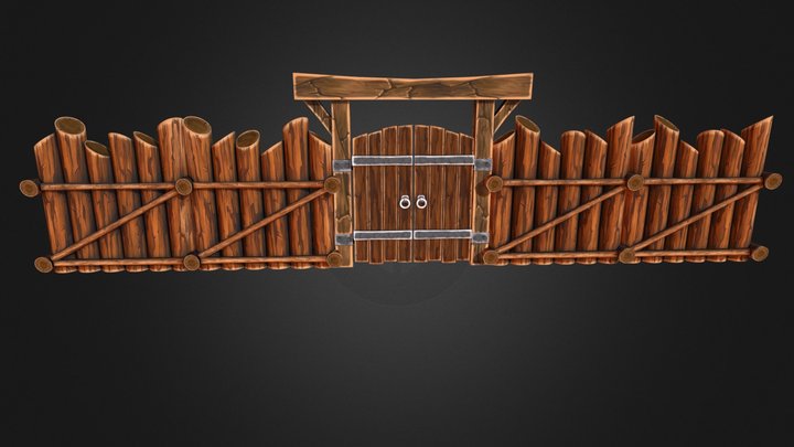 Wooden Fence 01 3D Model