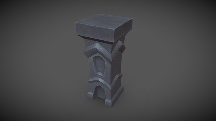 Handpainted Pillar 3D Model