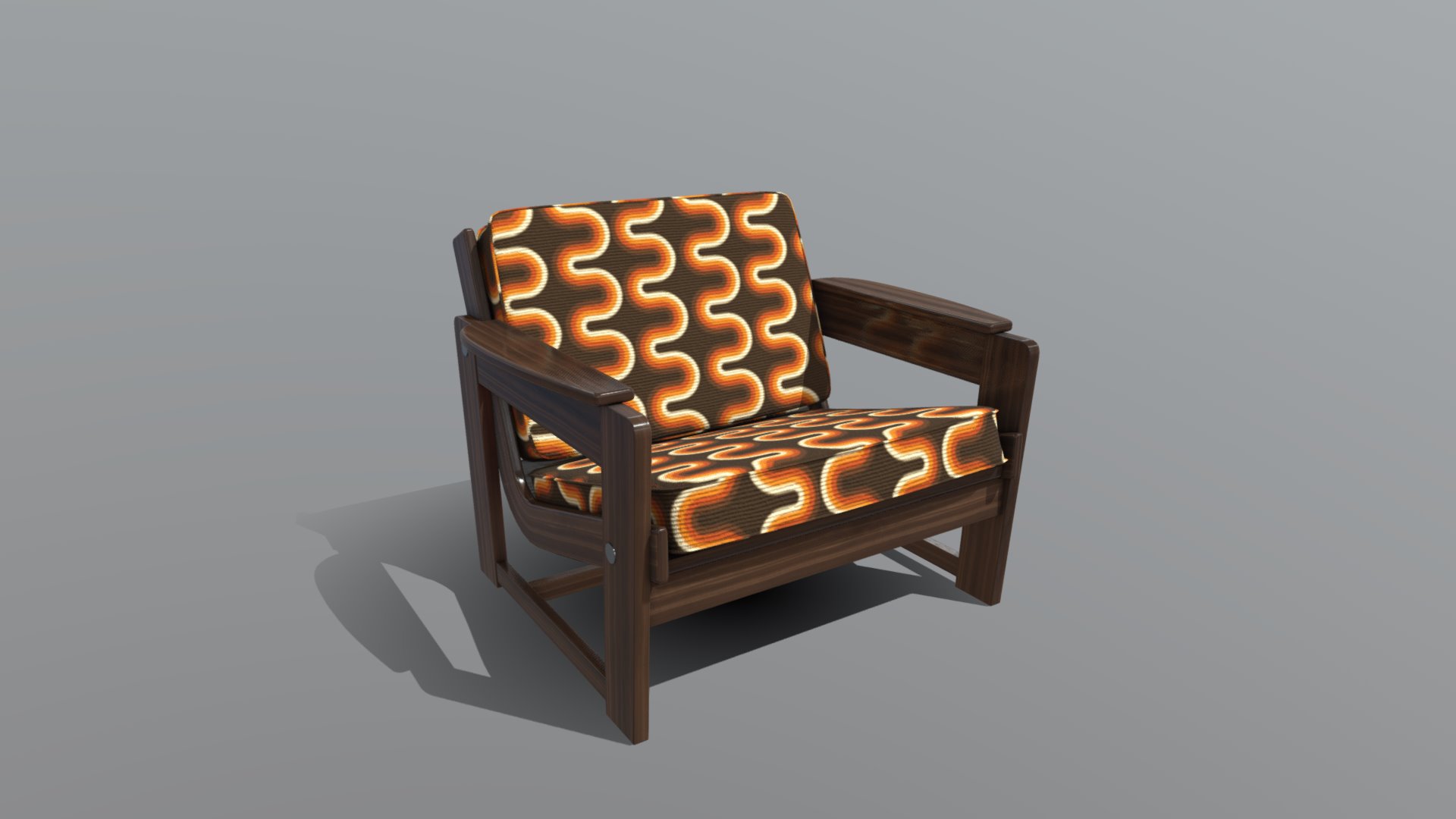 3D model Chair - This is a 3D model of the Chair. The 3D model is about a wooden chair with a glass top.
