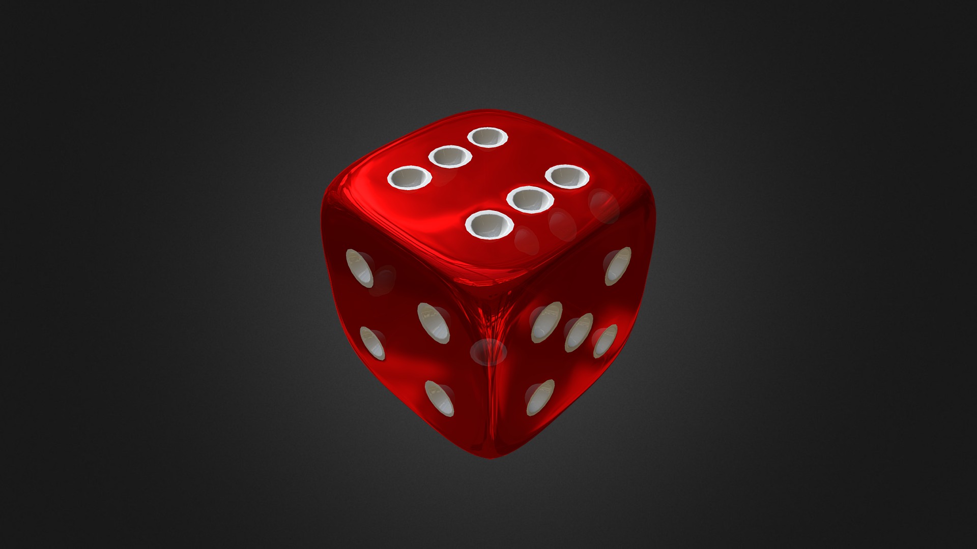 3D model Dice - This is a 3D model of the Dice. The 3D model is about a red dice with white dots.