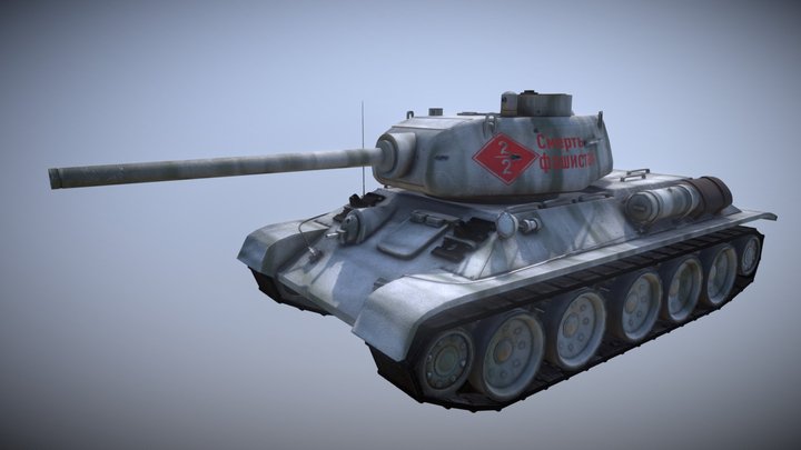 T-34/85 Snow Camo 3D Model