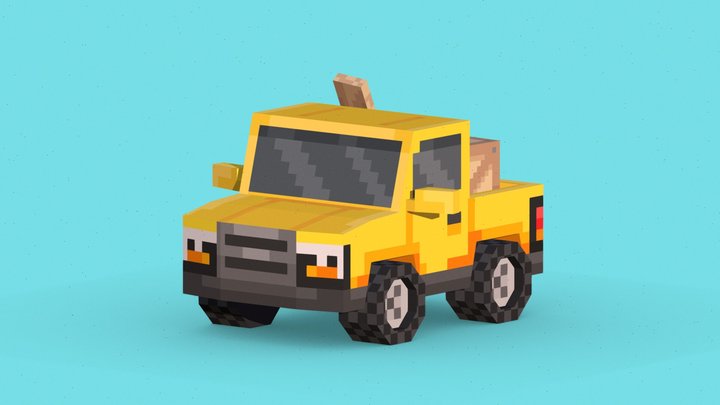 Yellow Pickup 3D Model