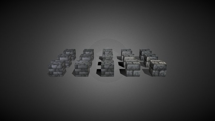 Set of deepslate blocks Minecraft 3D Model