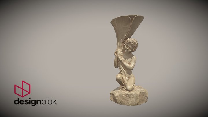 Figurine holding Cornocopia classical ornament 3D Model