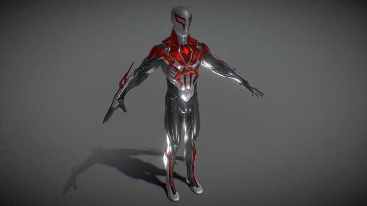 Spider man 2099 White 3D Model