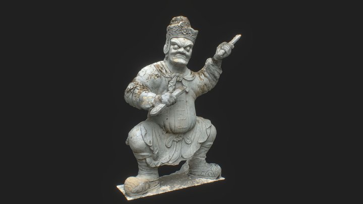 Statue of Chinese warrior at Temple of Dawn 3D Model