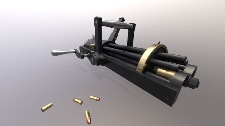 Mini Gatling Gun 3D Model