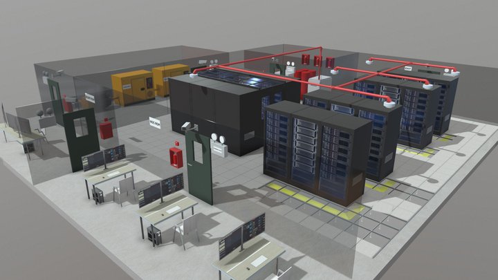 Server room v2 3D Model