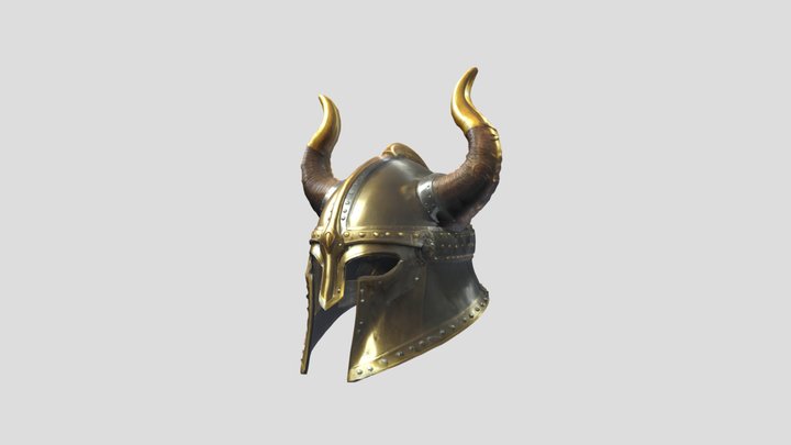 Nordic helmet golden 3D Model