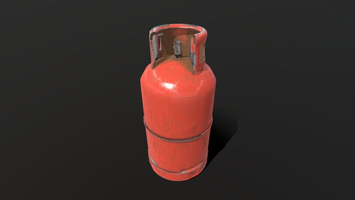 Gas_ Cylinder_ Game_ Ready 3D Model