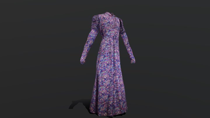 Crysede silk dress 3D Model