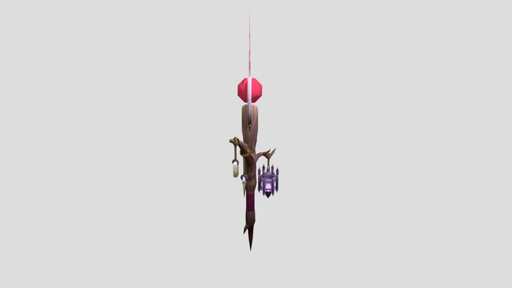 dark-magic-sickle-staff-wow-inspired-weapon 3D Model