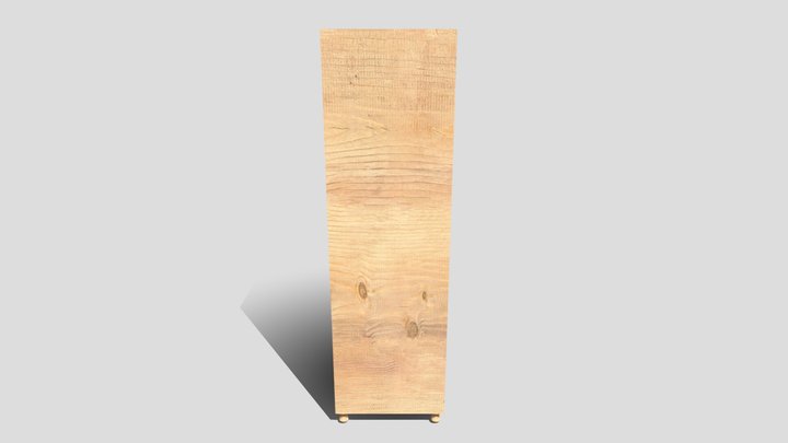 Rustic Wooden Storage Cabinet 3D Model