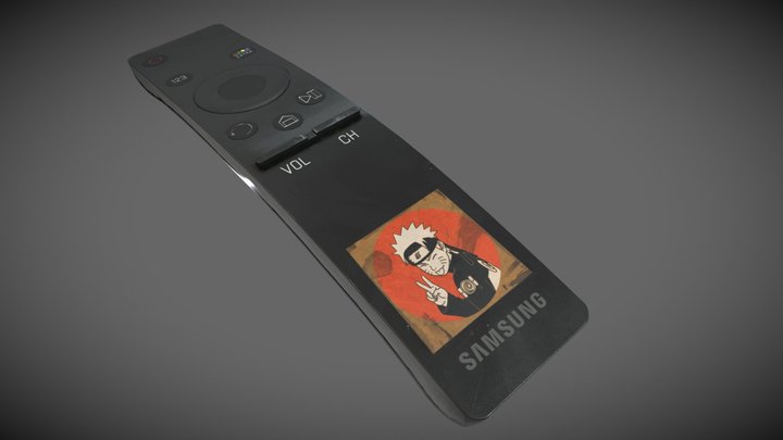 Samsung remote with Naruto sticker 3D Model