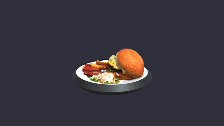 Burger With Wedges 3D Model
