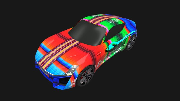 X-TAON Art Car: Q'uq'umatz 3D Model