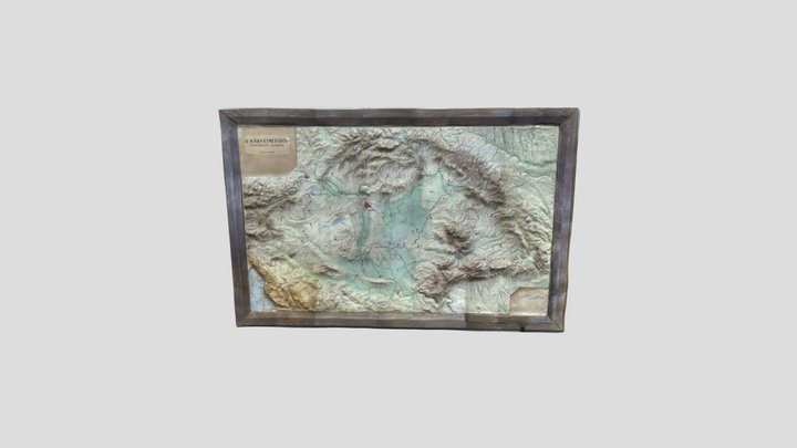 Kárpát-medence színes dombormodellje 3D Model
