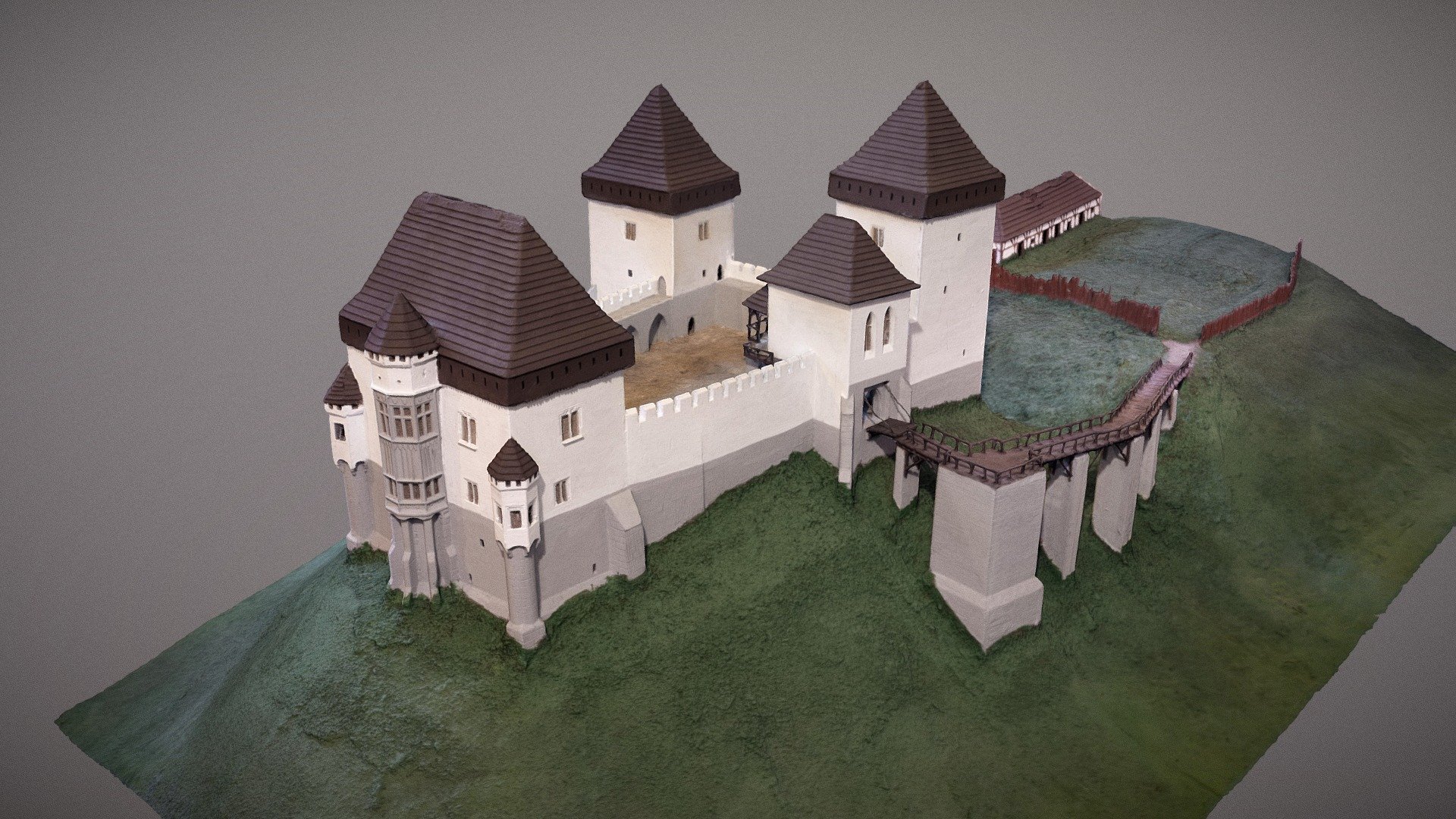 Makieta zamku Oleśnickich, Muzeum w Pińczowie — Sketchfab embed 3D viewer