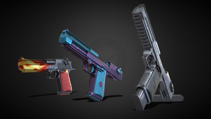 Desert Eagle Skin Collection 3D Model